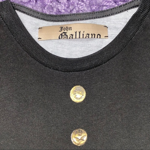 M VTG John Galliano Dior Newspaper Gazette Military Trompe L’oeil Tee Shirt - Picture 7 of 11